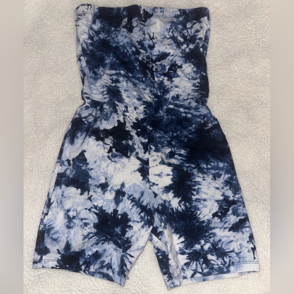Blue Tie-Dye Romper